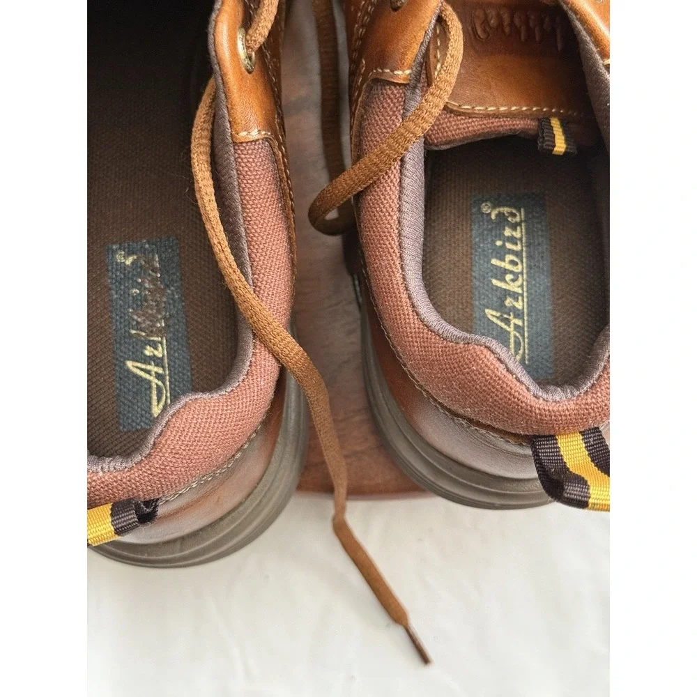 Arkbird Brown Leather Casual Sneaker Low Top Lace-Up Oxford‎ Shoes Men's Size 7